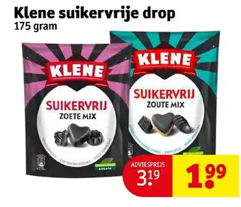 Kruidvat Klene suikervrije drop 175 gram aanbieding