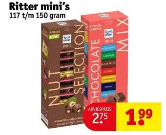 Kruidvat Ritter Sport mini's aanbieding