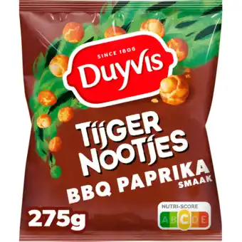 Jumbo Duyvis tijgernootjes bbq paprika 275gr aanbieding