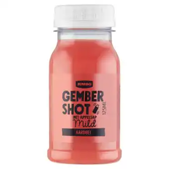 Jumbo Jumbo gember (9%) shot met appelsap mild aardbei 125ml aanbieding