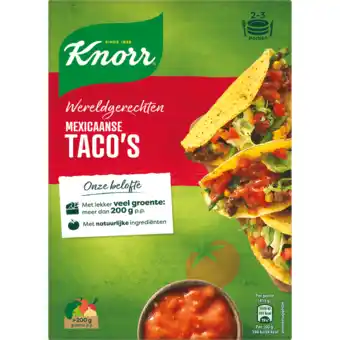 Jumbo Knorr wereldgerechten maaltijdpakket mexicaanse taco's 136g aanbieding