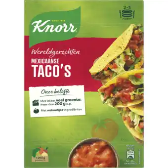 Jumbo Knorr wereldgerechten maaltijdpakket mexicaanse taco's 136g aanbieding