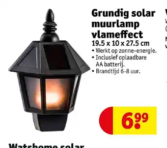 Kruidvat Grundig solar muurlamp vlameffect 19.5x10x27.5 cm aanbieding