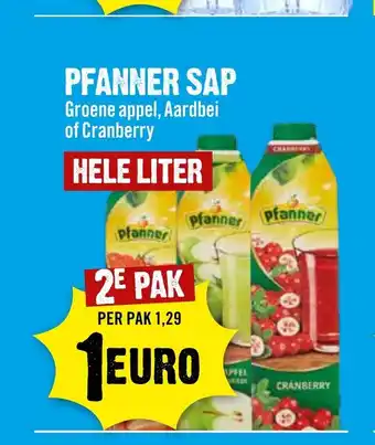 Dirck 3 Pfanner Sap Groene appel, Aardbei of Cranberry aanbieding