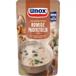 Jumbo Unox romige paddenstoelen soep met fijngesneden cantharellen, boleten en kervel 570ml aanbieding