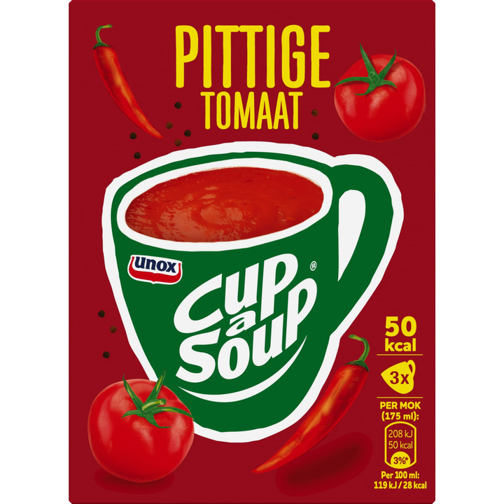 Jumbo Unox cup-a-soup pittige tomaat 3 x 175ml aanbieding