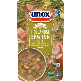 Jumbo Unox speciaal soep in zak hollandse erwten 570ml aanbieding