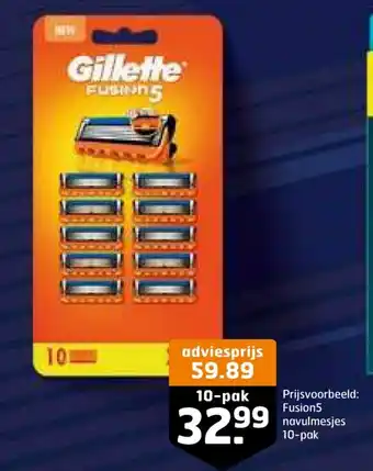 Trekpleister Gillette fusion5 navulmesjes aanbieding