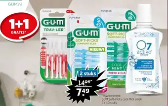 Trekpleister GUM soft-picks cool mint small aanbieding