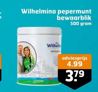 Trekpleister Wilhelmina pepermunt bewaarblik 500 gram aanbieding