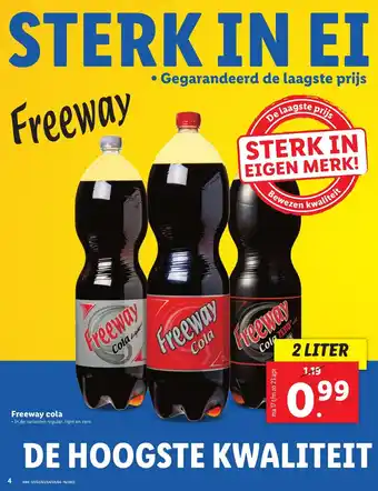 Lidl Freeway cola 2 liter aanbieding