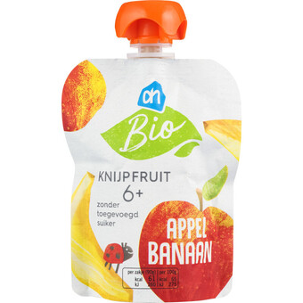 Albert Heijn Ah biologisch knijpfruit appel banaan 6mnd aanbieding