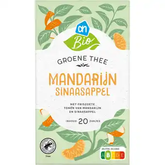 Albert Heijn Ah biologisch groene thee mandarijn sinaasappel aanbieding