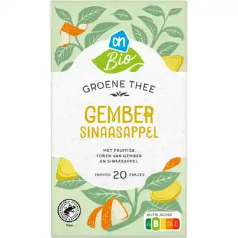 Albert Heijn Ah biologisch groene thee gember sinaasappel aanbieding