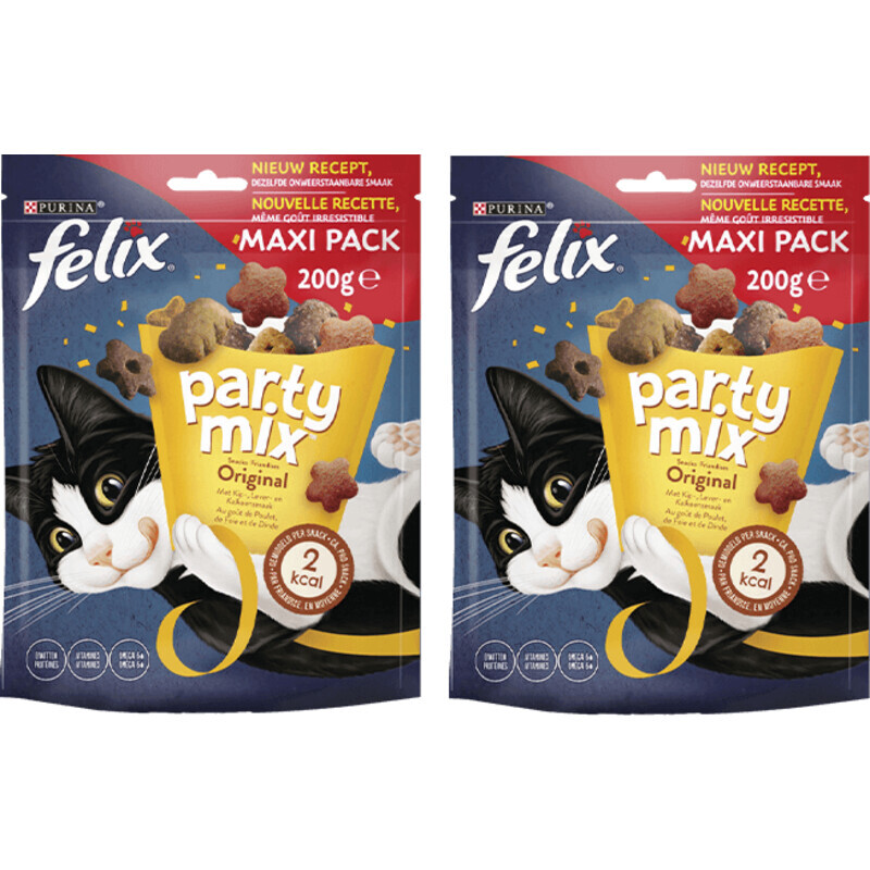 Felix party mix kattensnacks voordeel aanbieding bij Albert Heijn