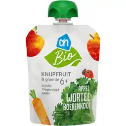 Albert Heijn Ah biologisch knijpfruit appel wortel 6+ mnd aanbieding