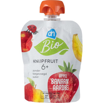 Albert Heijn Ah biologisch knijpfruit appel banaan aardbei 6+ mnd aanbieding