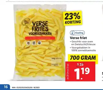 Lidl Verse friet 700 gram aanbieding