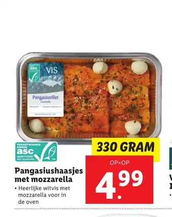 Lidl Pangasiushaasjes met mozzarella 330 gram aanbieding