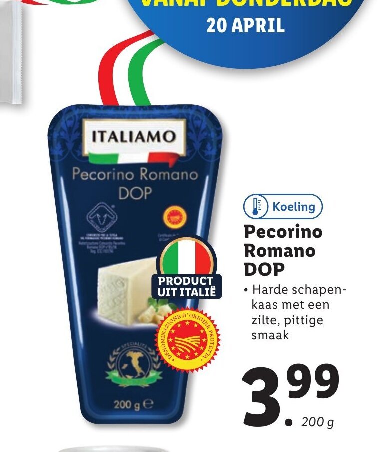 Pecorino Romano DOP 200 g aanbieding bij Lidl