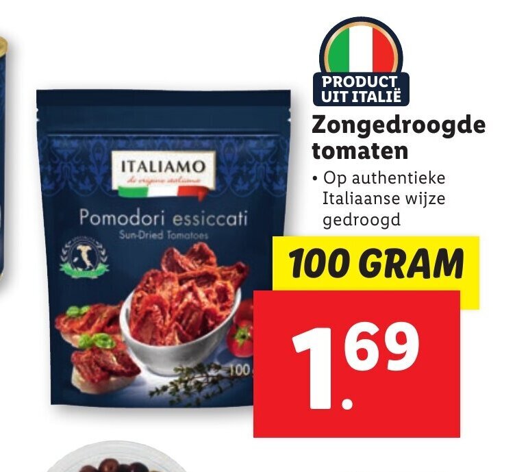 Zongedroogde tomaten 100 gram aanbieding bij Lidl