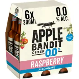 Jumbo Apple bandit raspberry 0.0 cider fles 6 x 300ml aanbieding