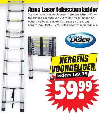 Dirk Aqua laser telescoopladder aanbieding