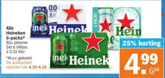 Albert Heijn Alle heineken 6-packs aanbieding