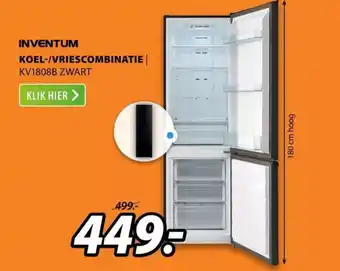 Expert Inventum koel-/vriescombinatie KV1808B zwart aanbieding