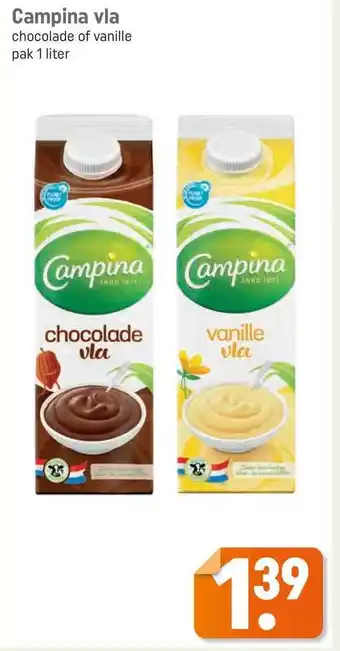 Lekker Makkelijk Campina vla 1 liter aanbieding