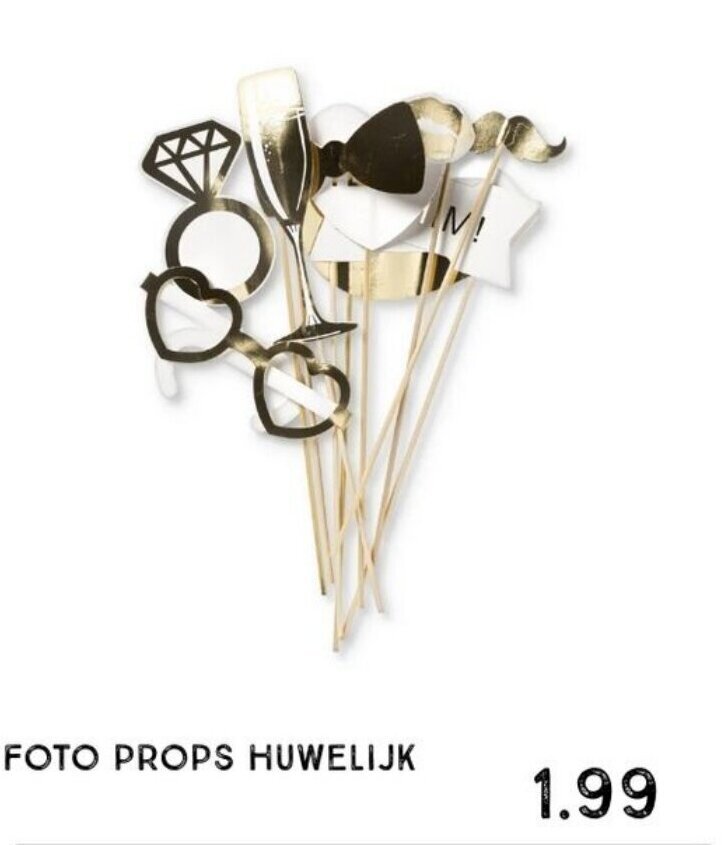Foto props huwelijk aanbieding bij Xenos