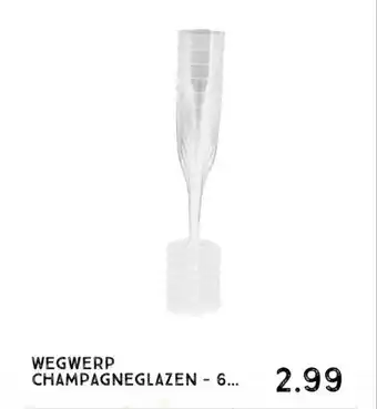 Xenos Wegwerp champagneglazen aanbieding