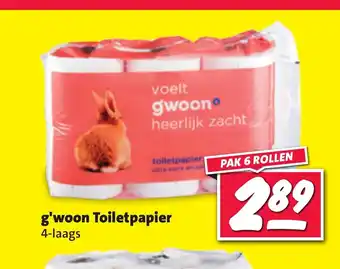 Nettorama G'woon Toiletpapier 4-laags 6 rollen aanbieding