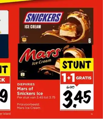 Vomar Voordeelmarkt Mars of Snickers Ice aanbieding