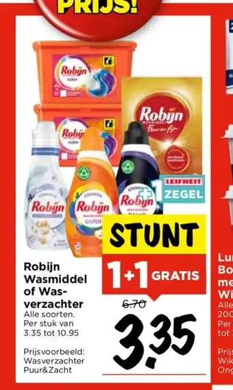 Vomar Voordeelmarkt Robijn Wasmiddel of Wasverzachter aanbieding