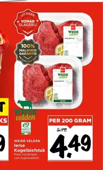 Vomar Voordeelmarkt Wiede velden Ierse Kogelbiefstuk 200 gram aanbieding