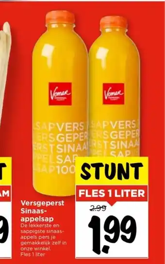 Vomar Voordeelmarkt Versgeperst Sinaasappelsap 1 liter aanbieding