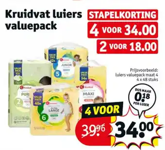 Kruidvat Luiers valuepack maat 4 aanbieding