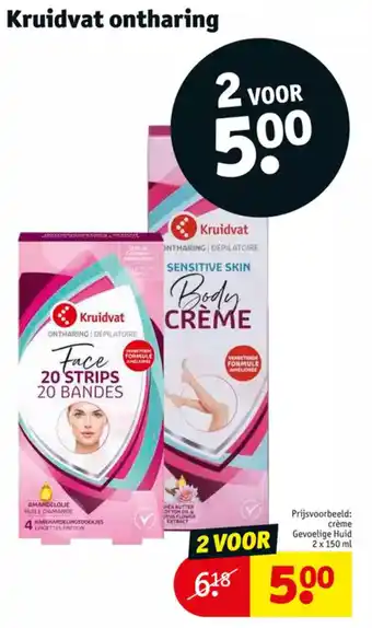 Kruidvat Creme gevoelige huid 2 x 150 ml aanbieding