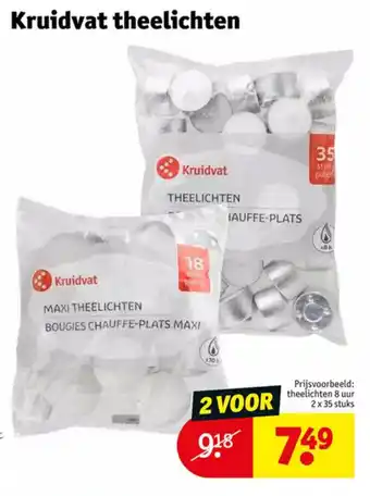 Kruidvat Theelichten 8 uur aanbieding