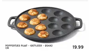 Xenos Poffertjes plaat - gietijzer 24x2CM aanbieding