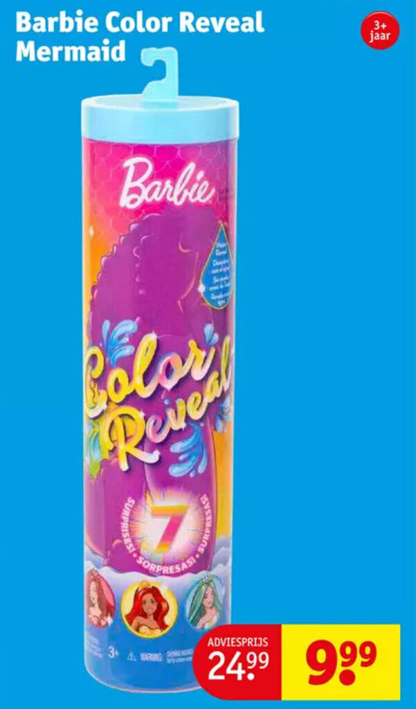 Barbie color reveal mermaid aanbieding bij Kruidvat