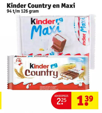 Kruidvat Kinder country en maxi aanbieding