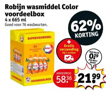 Kruidvat Robijn wasmiddel color voordeelbox 4 x 665ml aanbieding