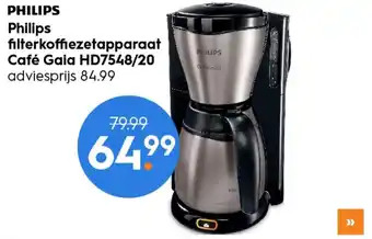 Blokker Philips filterkoffiezetapparaat cafe gaia HD7548/20 aanbieding