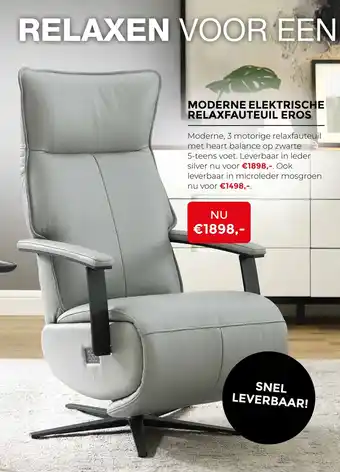 Tilders Meubelen Moderne elektrische relaxfauteuil Eros aanbieding