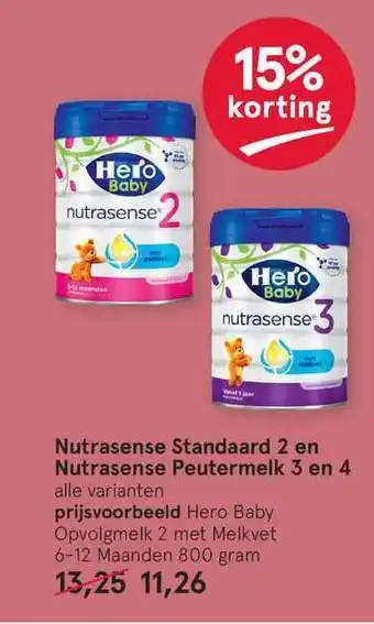 Etos Nutrasense Standaard 2 En Nutrasense Peutermelk 3 En 4 15% Korting 800g aanbieding