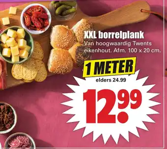 Dirk XXL Borrelplank 1m 100*20cm aanbieding