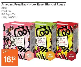 Gall & Gall Arrogant frog bag in-box rose 3 liter aanbieding