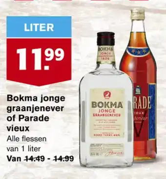 Hoogvliet Bokma jonge graanjenever of Parade vieux 1 liter aanbieding